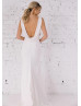 Ivory Satin Cowl Back Classic Wedding Dress